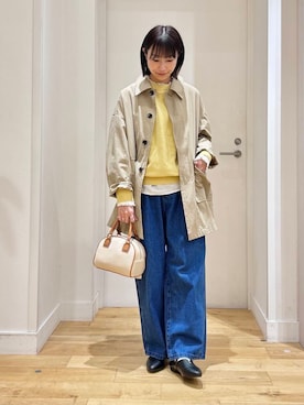 「URBAN RESEARCH DOORS（アーバンリサーチドアーズ）のピンタックフリルスタンドカラーブラウス（シャツ/ブラウス）」を使った、yokoo さん（レディース・156cm）の冬コーディネート
