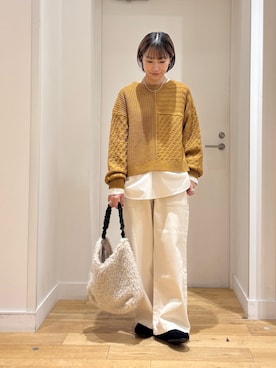 「アイテム（スリッポン）」を使った、yokoo さん（レディース・156cm・30代）の冬コーディネート