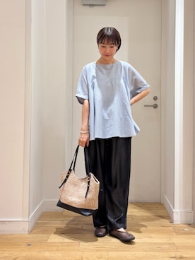 「RODE SKO（ロデスコ）のクリアカラーフラットシューズ（バレエシューズ）」を使った、yokoo さん（レディース・156cm）の夏コーディネート