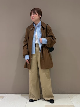 「SLOBE IENA（スローブイエナ）の《追加5》SLOBE バケツバッグ（ショルダーバッグ、ブラック系）」を使った、Nanaさん（レディース・154cm）の冬コーディネート