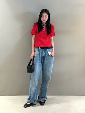 「レッド」｜TOMORROWLANDwatanabeさん（レディース・159cm）の夏コーディネート