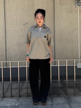 専用ページ　リクエスト2コーデ ZIP UP S/S WORK SHIRTを使った人気ファッションコーディネート - WEAR