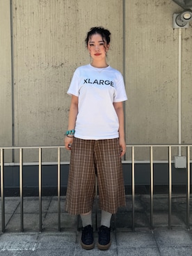 「XLARGE（エクストララージ）の5POCKET SHORT PANTS（その他パンツ、その他）」を使った、あんりさん（レディース・160cm）の夏コーディネート