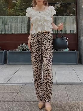 「Rashik（ラシク）の【Rashik】2wayパフスリーブホイップブラウス（シャツ/ブラウス、ホワイト系）」を使った、【公式】Rashikさん（レディース・157cm）の夏コーディネート