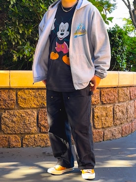 「アイテム（パーカー）」を使った、単1×服ぐらい選ばせてさん（メンズ・172cm・30代）の秋コーディネート