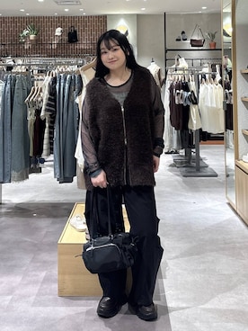 「LOWRYS FARM（ローリーズファーム）のアイテム（ベスト）」を使った、るーちゃんさん（レディース・153cm）の秋コーディネート