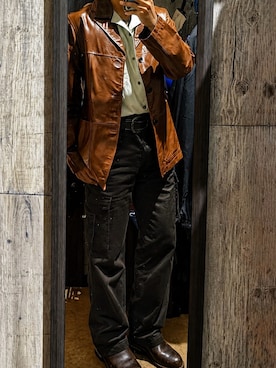 「Harley-Davidson（ハーレーダビッドソン）のアイテム」を使った、服が友達さん（メンズ・169cm）の秋コーディネート