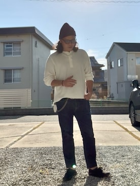 「アイテム（バングル/リストバンド）」を使った、rukaysさん（メンズ・178cm）の秋コーディネート