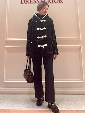 「アイテム（ダッフルコート）」を使った、renaさん（レディース・165cm）の冬コーディネート