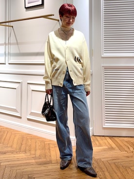 「DRESSTERIOR（ドレステリア）のシアータートル（T Shirts、ベージュ系）」を使った、renaさん（レディース・165cm）の秋コーディネート