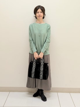 「Reflect（リフレクト）のアイテム（パンツ）」を使った、RuRuさん（レディース・161cm）の秋コーディネート