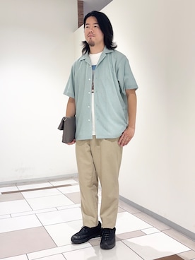 「TAKEO KIKUCHI（タケオキクチ）のアイテム」を使った、及川さん（メンズ・170cm）の夏コーディネート