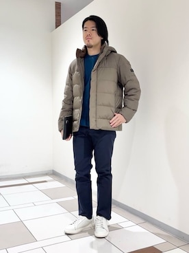 「アイテム（ダウンジャケット/コート）」を使った、及川さん（メンズ・170cm）の冬コーディネート