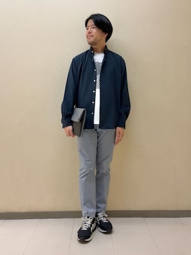 「TAKEO KIKUCHI（タケオキクチ）のアイテム」を使った、及川さん（メンズ・170cm）の夏コーディネート