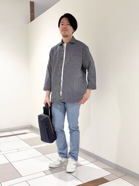 「TAKEO KIKUCHI（タケオキクチ）のアイテム」を使った、及川さん（メンズ・170cm）の春コーディネート