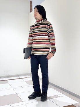 「TAKEO KIKUCHI（タケオキクチ）のアイテム」を使った、及川さん（メンズ・170cm）の秋コーディネート