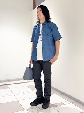 「TAKEO KIKUCHI（タケオキクチ）のアイテム」を使った、及川さん（メンズ・170cm）の夏コーディネート