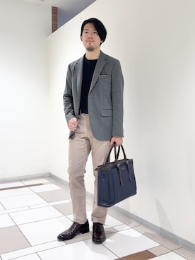 「TAKEO KIKUCHI（タケオキクチ）のアイテム」を使った、及川さん（メンズ・170cm）の春コーディネート