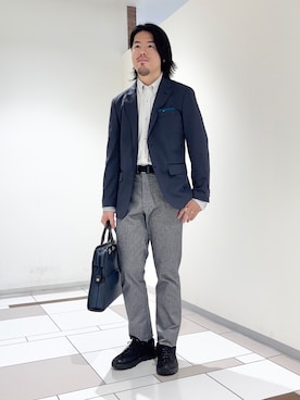 「TAKEO KIKUCHI（タケオキクチ）のアイテム」を使った、及川さん（メンズ・170cm）の秋コーディネート