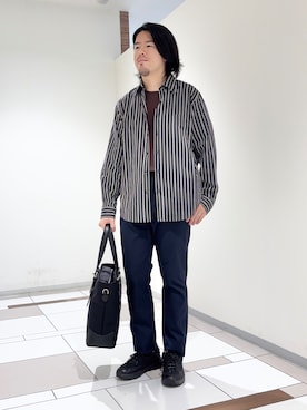 「TAKEO KIKUCHI（タケオキクチ）のアイテム」を使った、及川さん（メンズ・170cm）の秋コーディネート