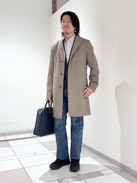「TAKEO KIKUCHI（タケオキクチ）のアイテム」を使った、及川さん（メンズ・170cm）の冬コーディネート