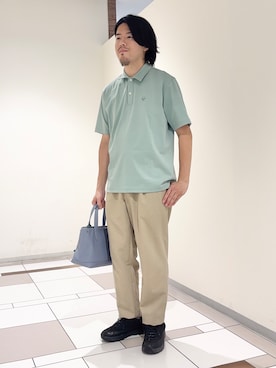 「アイテム（キーケース/キーアクセサリー、グリーン系）」を使った、及川さん（メンズ・170cm）の夏コーディネート