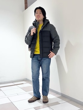 「アイテム（ダウンジャケット/コート）」を使った、及川さん（メンズ・170cm）の冬コーディネート