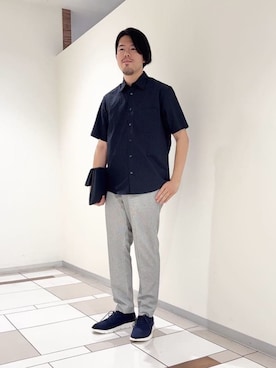 「TAKEO KIKUCHI（タケオキクチ）のアイテム」を使った、及川さん（メンズ・170cm）の夏コーディネート