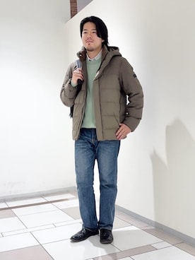 「TAKEO KIKUCHI（タケオキクチ）のアイテム」を使った、及川さん（メンズ・170cm）の冬コーディネート