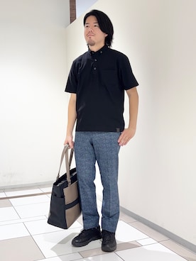 「TAKEO KIKUCHI（タケオキクチ）のアイテム」を使った、及川さん（メンズ・170cm）の夏コーディネート