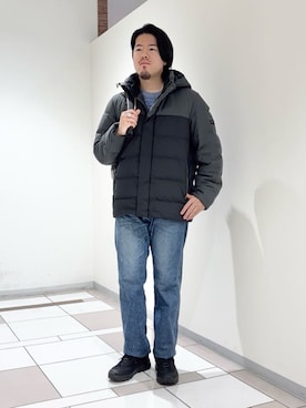 「アイテム（ダウンジャケット/コート）」を使った、及川さん（メンズ・170cm）の冬コーディネート