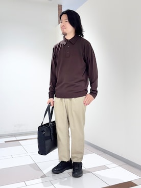 「TAKEO KIKUCHI（タケオキクチ）のアイテム」を使った、及川さん（メンズ・170cm）の秋コーディネート