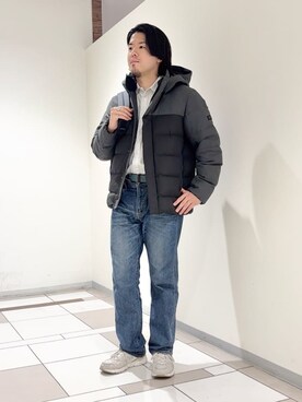 「アイテム（ダウンジャケット/コート）」を使った、及川さん（メンズ・170cm）の冬コーディネート