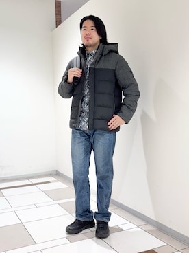 「アイテム（ダウンジャケット/コート）」を使った、及川さん（メンズ・170cm）の冬コーディネート