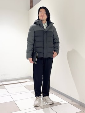 「アイテム（ダウンジャケット/コート）」を使った、及川さん（メンズ・170cm）の春コーディネート