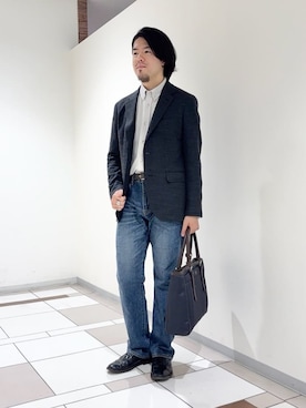「TAKEO KIKUCHI（タケオキクチ）のアイテム」を使った、及川さん（メンズ・170cm）の秋コーディネート