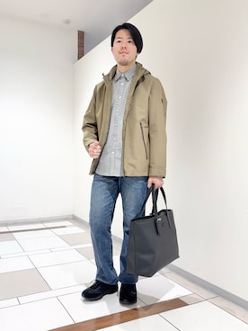 「TAKEO KIKUCHI（タケオキクチ）のアイテム」を使った、及川さん（メンズ・170cm）の冬コーディネート