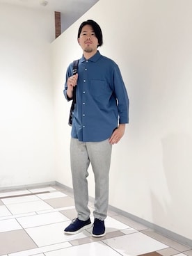 「TAKEO KIKUCHI（タケオキクチ）のアイテム」を使った、及川さん（メンズ・170cm）の夏コーディネート