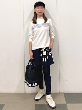 「アイテム（サンバイザー）」を使った、naoさん（レディース・155cm）の秋コーディネート
