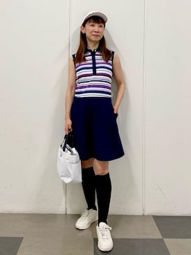 「アイテム（サンバイザー）」を使った、naoさん（レディース・155cm）の春コーディネート