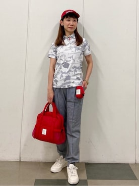 「アイテム（サンバイザー）」を使った、naoさん（レディース・155cm）の春コーディネート