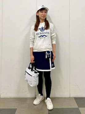 「アイテム（その他、ブルー系）」を使った、naoさん（レディース・155cm）の春コーディネート