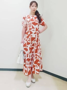 「アイテム（ノーカラージャケット）」を使った、花さん（レディース・157cm）の春コーディネート