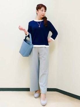 「Reflect（リフレクト）のアイテム（パンツ）」を使った、花さん（レディース・157cm）の春コーディネート