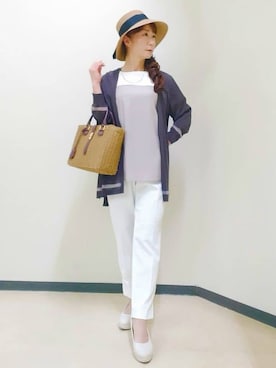 「Reflect（リフレクト）のアイテム（帽子）」を使った、花さん（レディース・157cm）の春コーディネート