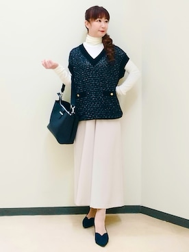 「Reflect（リフレクト）のアイテム（トップス）」を使った、花さん（レディース・157cm）の秋コーディネート