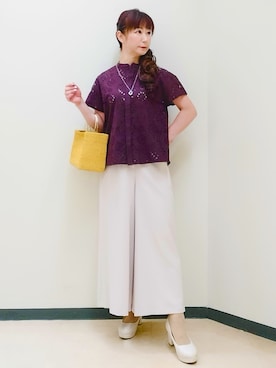 「オフィスカジュアル」｜花さん（レディース・157cm）の夏コーディネート
