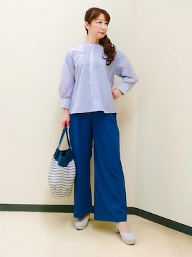 「Reflect（リフレクト）のアイテム（パンツ）」を使った、花さん（レディース・157cm）の春コーディネート