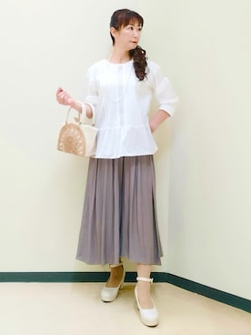 「Reflect（リフレクト）のアイテム（パンツ）」を使った、花さん（レディース・157cm）の秋コーディネート