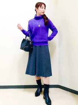 「Reflect（リフレクト）のアイテム（アクセサリー）」を使った、花さん（レディース・157cm）の冬コーディネート